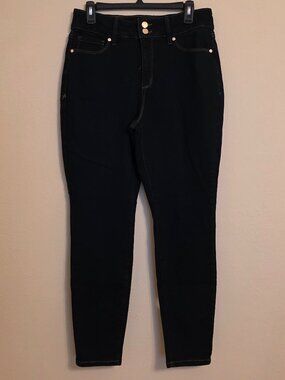 Anne Klein Dark Blue Stretch Denim Skinny Jeans Size 10